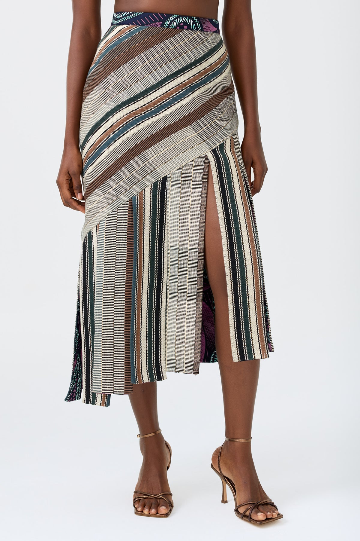 ARIEL asymmetric kente panel skirt