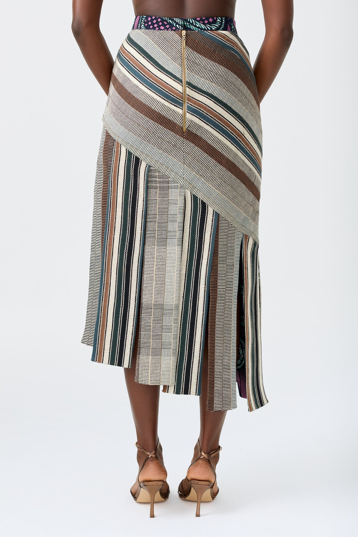 ARIEL asymmetric kente panel skirt, alternate view